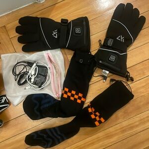 Heated socks and heated gloves